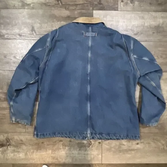 Vintage 90s Dickies Denim Work Jacket Quilted Lined Barn Coat Men’s XXL - Picture 7 of 9